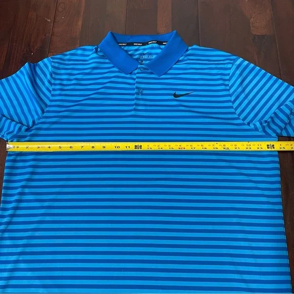 Nike Golf Polo Men’s XL Blue Stripes Dri-Fit - Picture 5 of 7